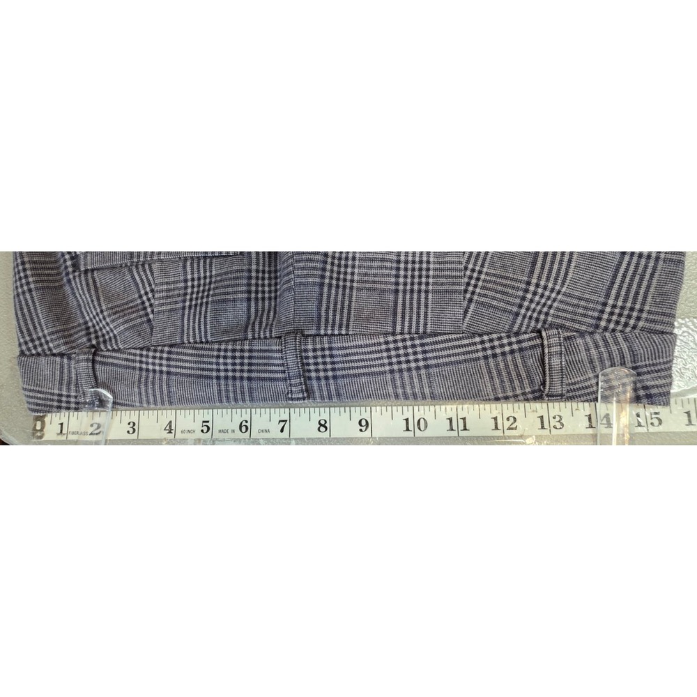 Banana Republic Womens 2 Sloan Navy Gray Plaid Ankle Pants - Picture 5 of 13